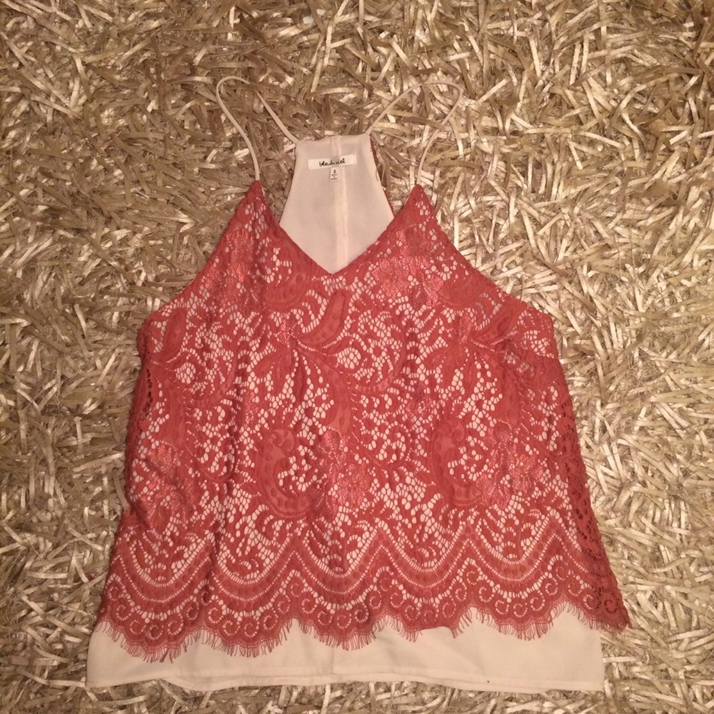 Peach lace tank